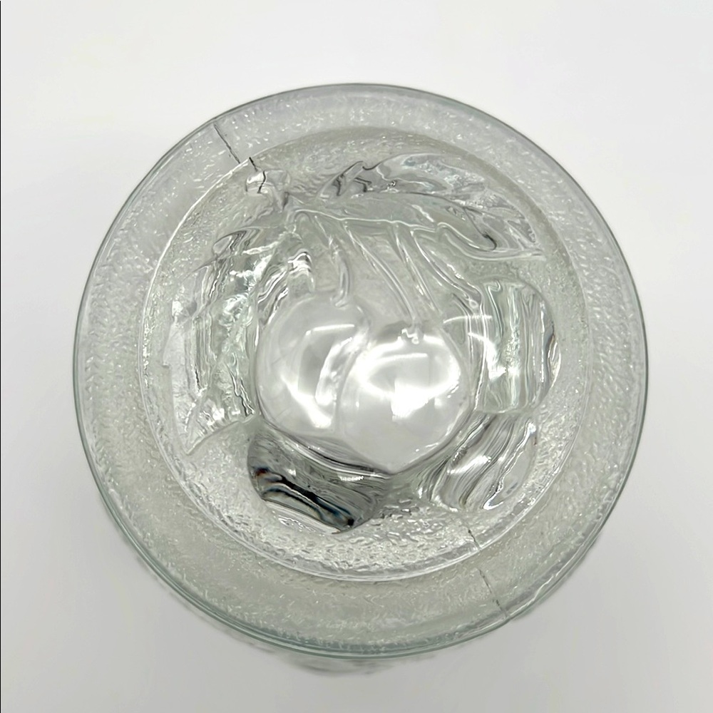 Libbey Orchard Clear Glass Embossed Country Fruit Vintage Canister Cookie Jar - Picture 5 of 11